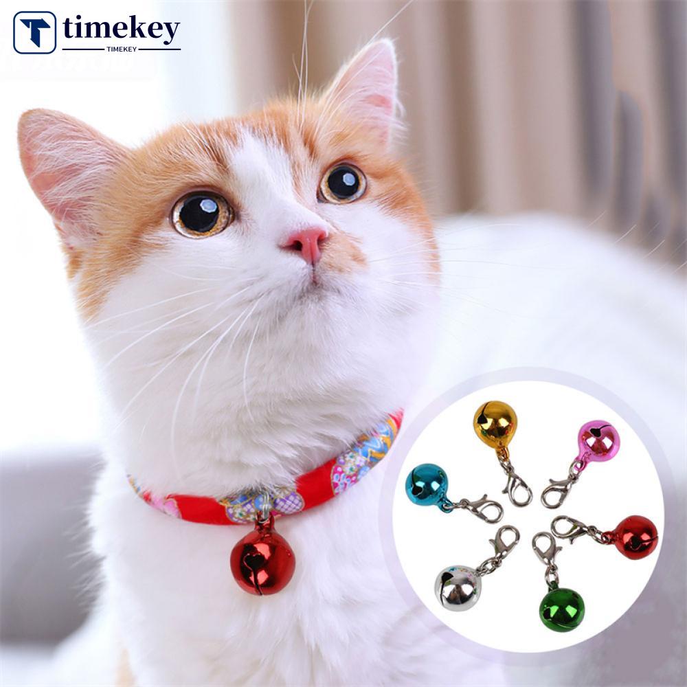 Timekey Kalung Leher Kucing Peliharaan DIY Bahan Kain Dengan Lonceng H3N1