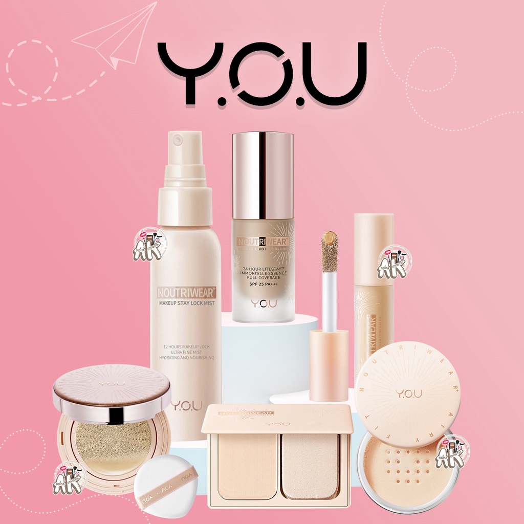 Y.O.U NOUTRIWEAR SERIES ( LIQUID FOUNDATION / CONCEALER / CUSHION / LOOSE POWDER / MAKE UP STAY LOCK / BEDAK PADAT (PRESSED FOUND) )