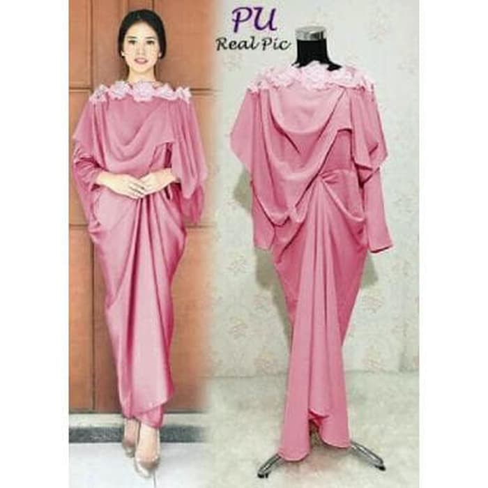 Gaun / dress wanita / cewe PRINSA GAMIS RENDA BAJU MAXI  MUSLIM BUSUI WANITA DEWASA KEKINIAN - Navy