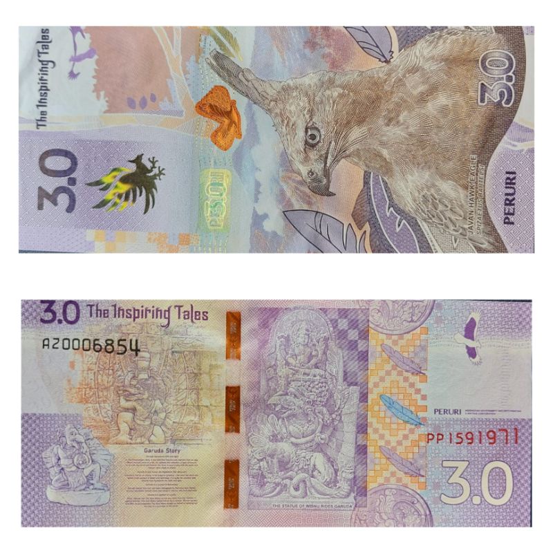 Uang Tesnote Elang Indonesia 3.0 Peruri Kondisi UNC GRESS MULUS BARU Dijamin Original 100%