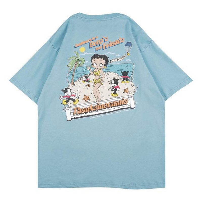 THANKSINSOMNIA BABY BLUE T-SHIRT BETTY BOOP THXNSMN