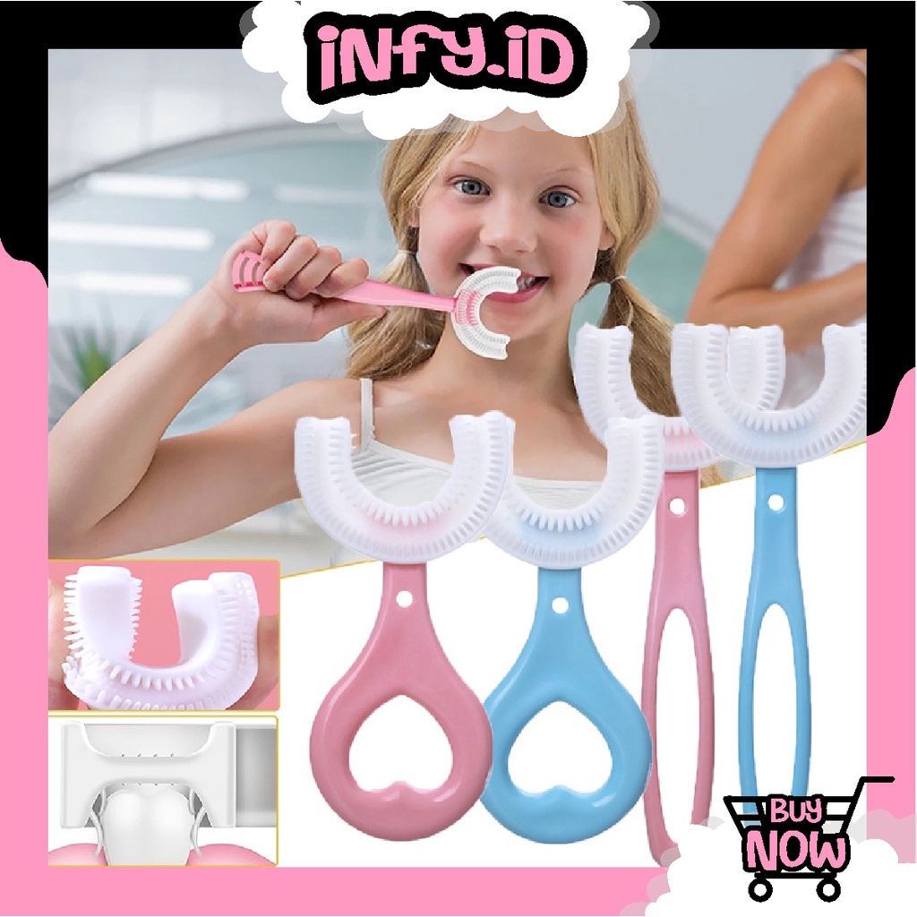 INFY - R605 Sikat Gigi Anak Bentuk U Bahan Silikon / Training Toothbrush / Tooth Brush Baby Silicon type U Sikat Gigi Anak Sikat