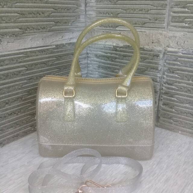 Tas jelly gliter gold