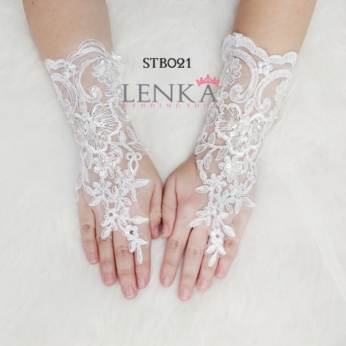 [PRODUK TERLARIS] BRIDAL LACE GLOVES SARUNG TANGAN BROKAT PERNIKAHAN PESTA STB021