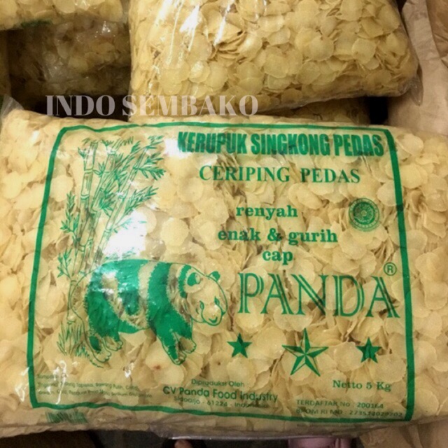 Kerupuk Singkong Pedas Cap Panda 5kg / Krupuk Singkong Panda Los 5kg