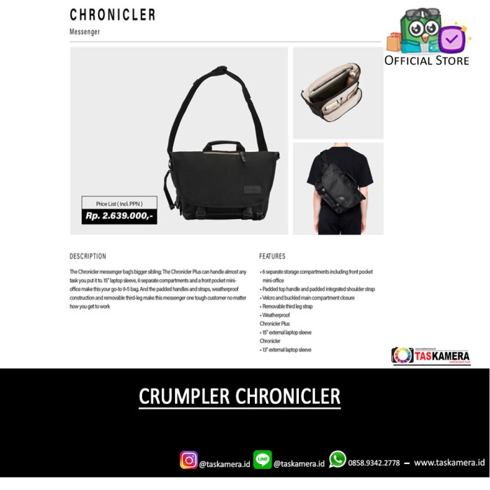 Kamera-Ransel-Tas- Crumpler Chronicler Messenger Bag - Tas Selempang Crumpler -Tas-Ransel-Kamera.