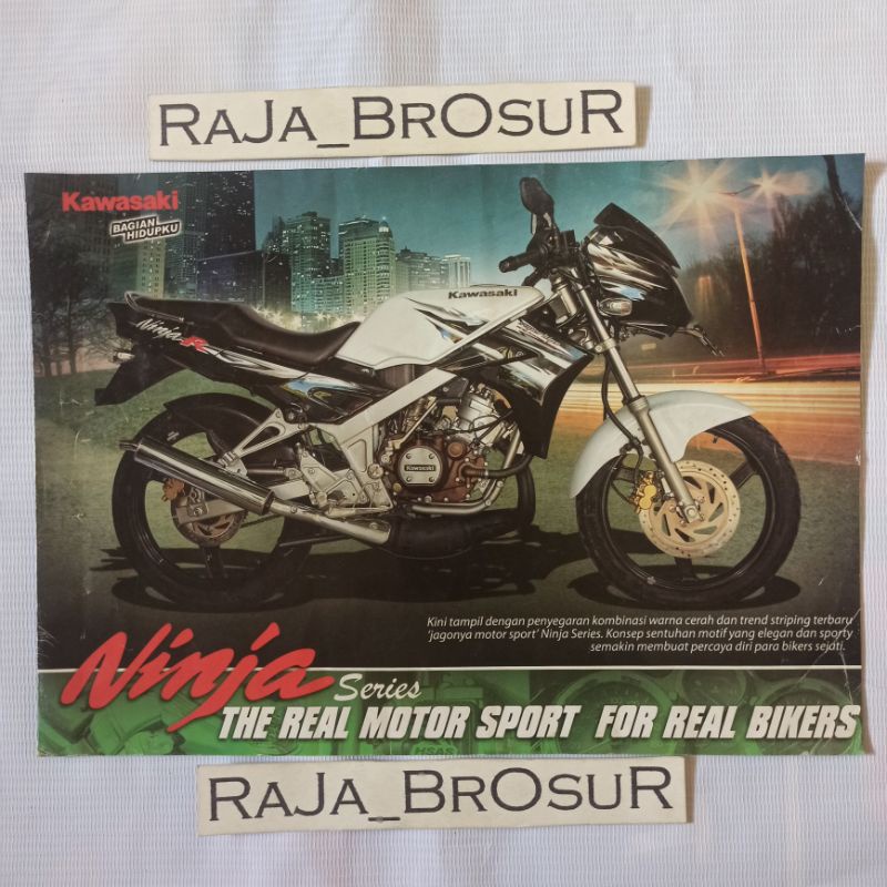 Poster brosur katalog leaflet jadul lawas Kawasaki Ninja 150R/Ninja L/Ninja N Series 2011 6speed 2ta