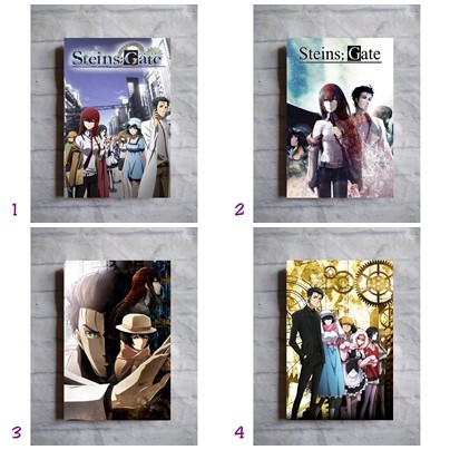 Poster anime Steins Gate Okabe Rintarou dekorasi hiasan dinding kayu ruang tamu minimalis cafe kamar