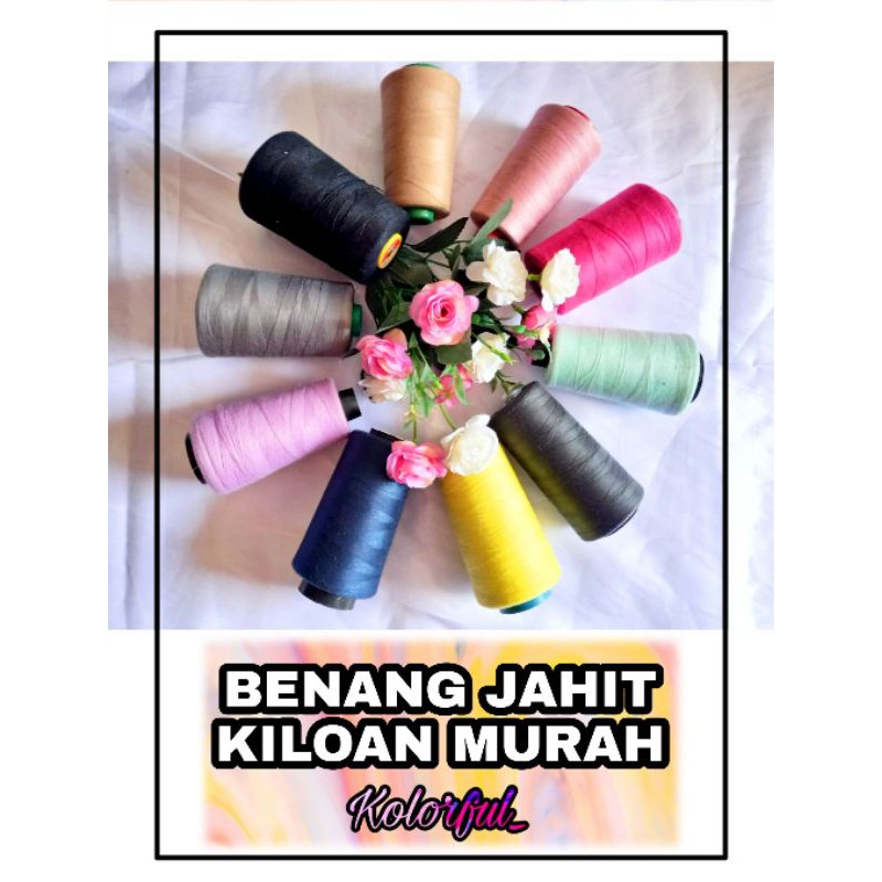 Benang Jahit Warna Kiloan Murah Cones Besar