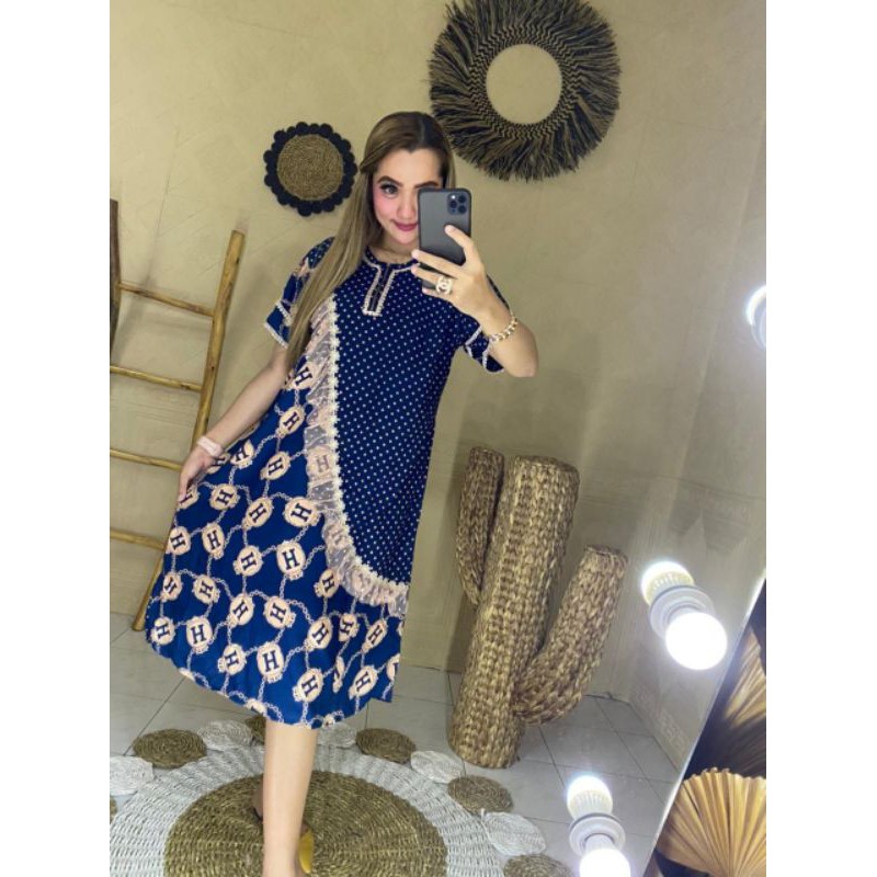 TERBARU | DASTER ARAB MOTIF | DASTER BUSUI RESLETING DEPAN | DASTER KEKINIAN-Navy