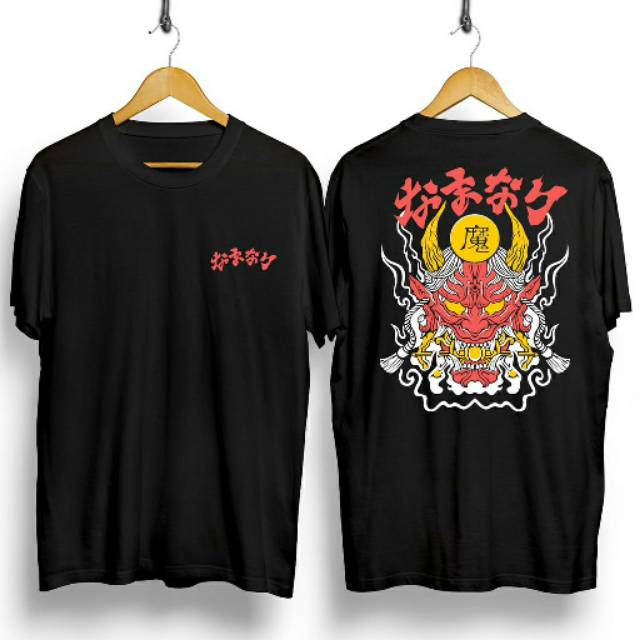 Fourfashion Kaos Pria  Kaos Distro DEVIL MASK Black CN732