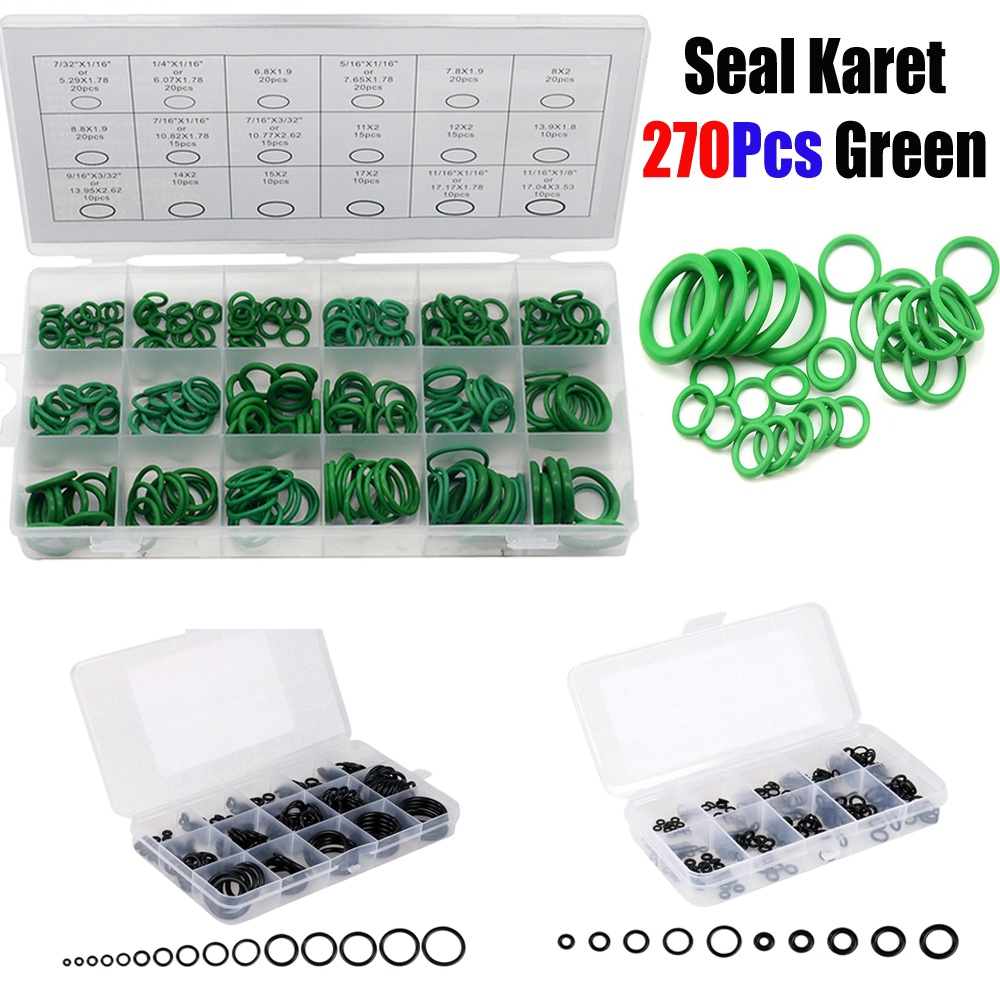 BISA COD!! O-ring Set box Karet Rubber O Ring gasket bolt 270 Pcs - 250 PCS - 200pcs - Karet Rubber O Ring Seal - ring karet seal shealed seel shield - karet seal hidrolik anti bocor - karet HNBR - ring cincin karet mesin - Oring Seal Kit