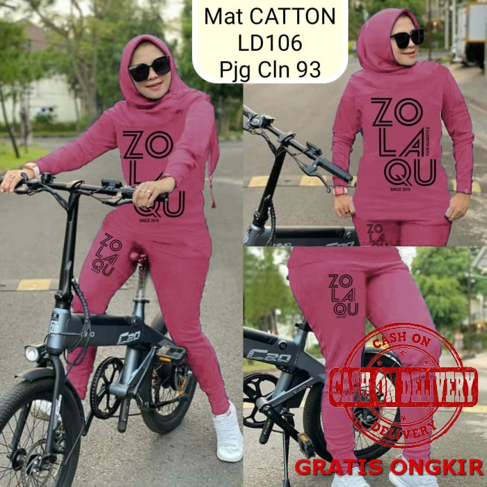 Shopee Agustus Baju Senam Wanita Training Sport Olahraga Cewek Se NC150 [Set Zola Cotton Lt] Mat Cot