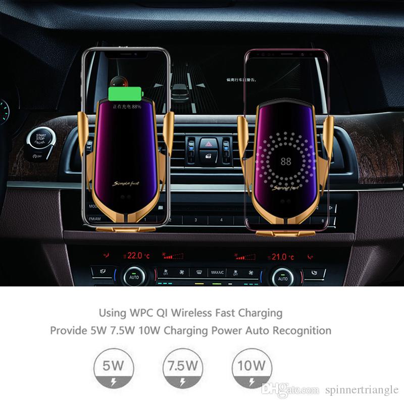 INIU Smartphone Car Holder Luxury with Qi Wireless Charger - R1 - Silver