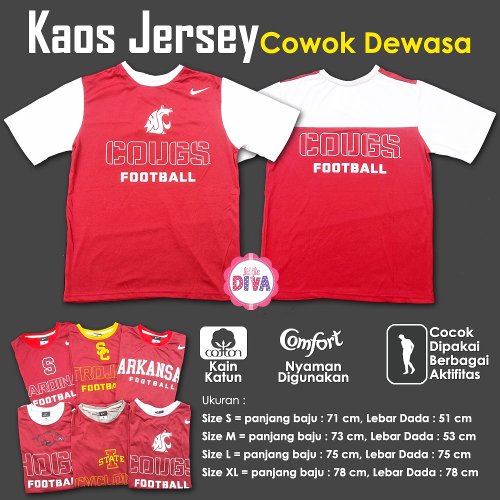 KAOS Jersey Pria Lengan Pendek DEWASA - Kaos Oblong Sehari hari Sports Cowok Remaja Dewasa