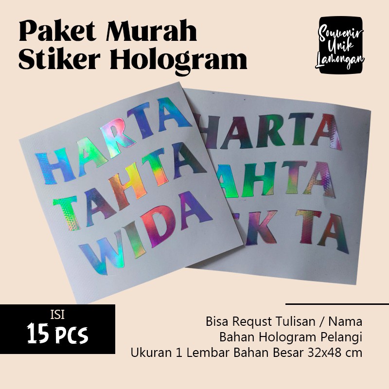 

Stiker Hologram Harta Tahta Custom Nama