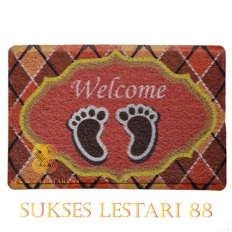 Keset Karpet PVC Mie Bihun Motif Tapak Kaki