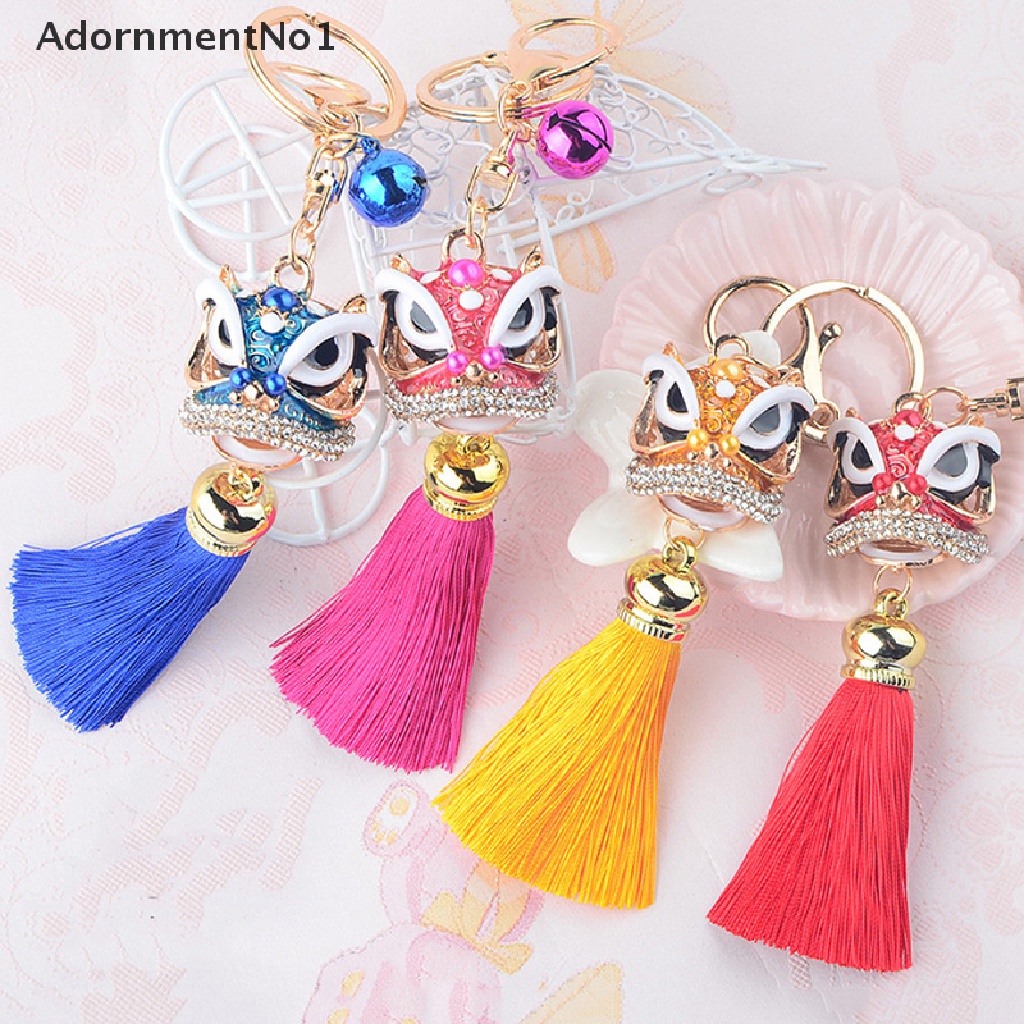 [AdornmentNo1] 1Pc Chinese Festival Lion Dance Car Keychain Crystal Lucky Mascot Key Chain [new]