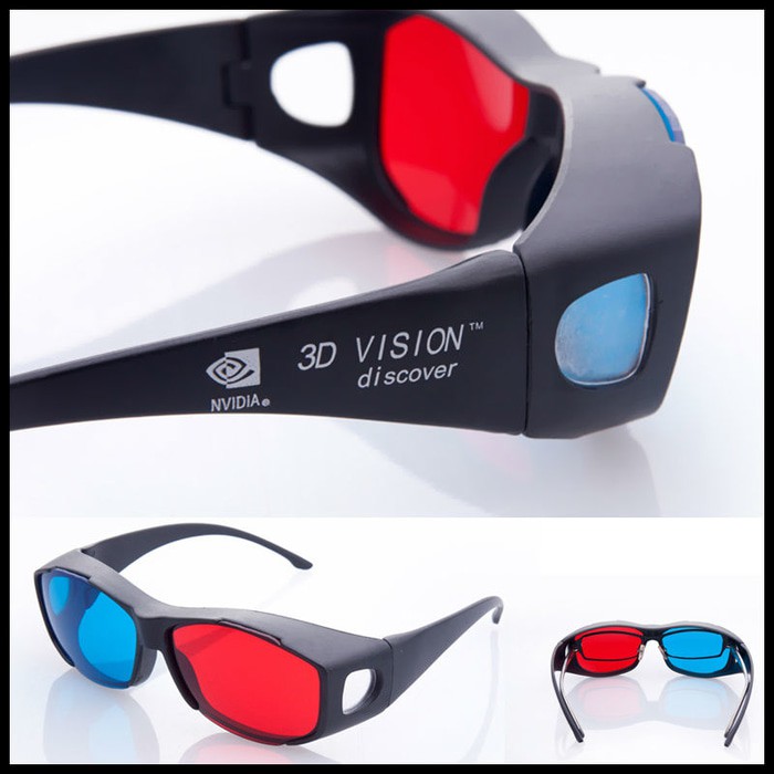 3D Glasses Kacamata Kaca Mata Frame plastik nVidia Vision Red Cyan