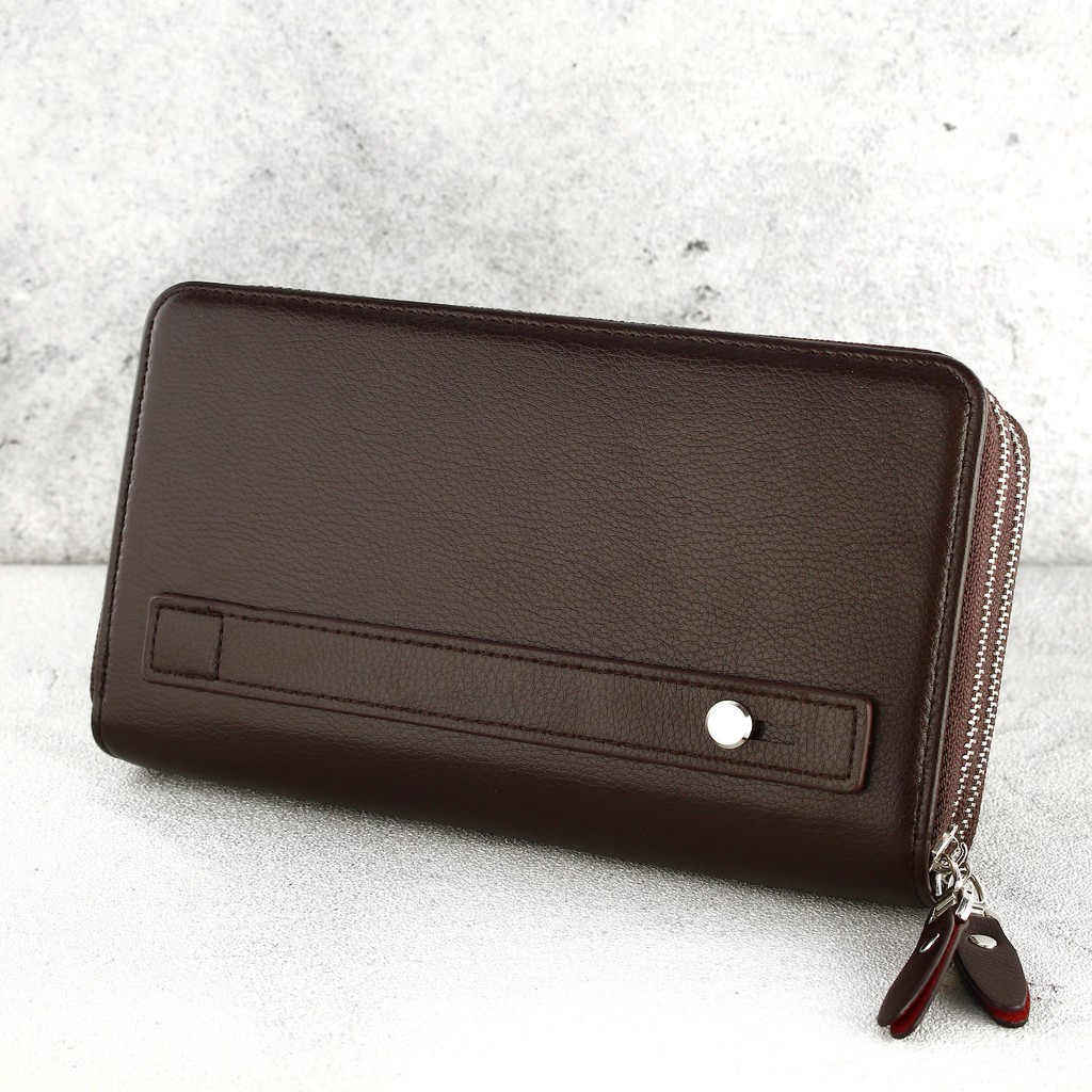 TOKOKOE - Handbag Clutch Dompet Pria bahan kulit PU Original - Troy - Bora - Brown