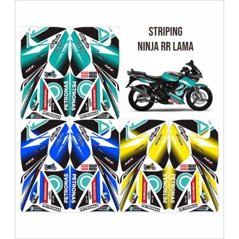 STRIPING LIS VARIASI MOTOR KAWASAKI NINJA RR 150 2009 2010 2012 OLD/LAMA PETRONAS VISIT MALAYSIA