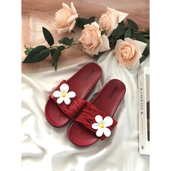 Sandal Slop Tebal Akar Bunga Melati Import Morego 2088-15-Maroon