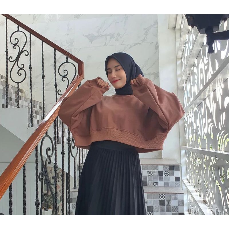 EXTRA CROOPE BASIC WANITA | Sweater Crop Style Wanita Korean | Fashion Wanita Terbaru