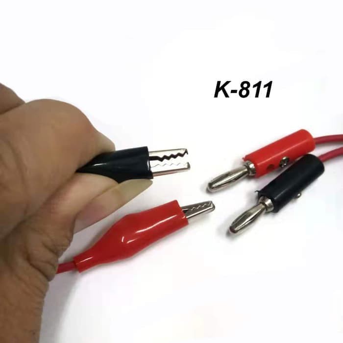 KABEL POWER SUPPLY HITAM MERAH plus capit dan banana terminal jantan