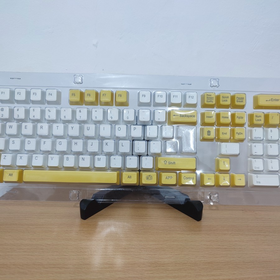 KEYCAPS PBT SINGLE SHOT - YELLOW GREEN DARK &amp; LIGHT CHOCOLATE