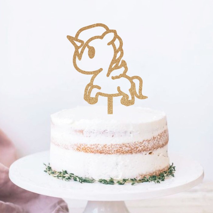 Cake Topper Unicorn Cute Dekorasi Kue Ulang Tahun Anak Kids Caketopper