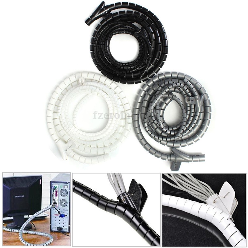 {LUCKID}1M 8mm Wire Spiral Wrap Sleeving Band Tube Cable Protector Line Management