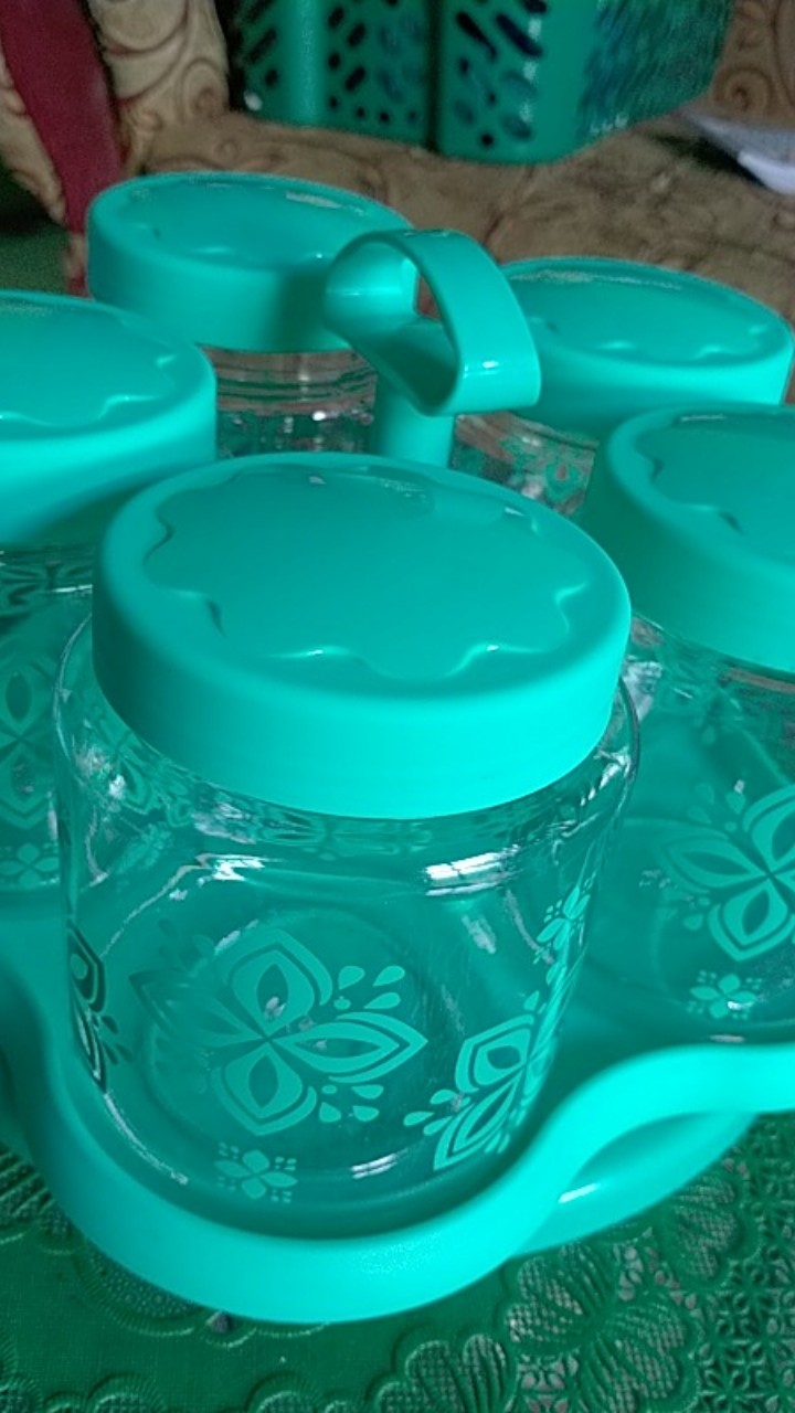 Toples Hanna Spin Toples Putar Cantik Wadah Simpan Kue Kering Isi 5 Toples