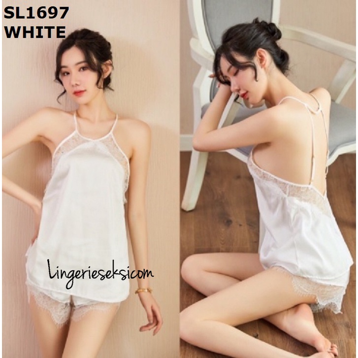 BLIORI 1697 Sexy Lingerie set baju tidur sexy wanita bahan satin premium import setelan