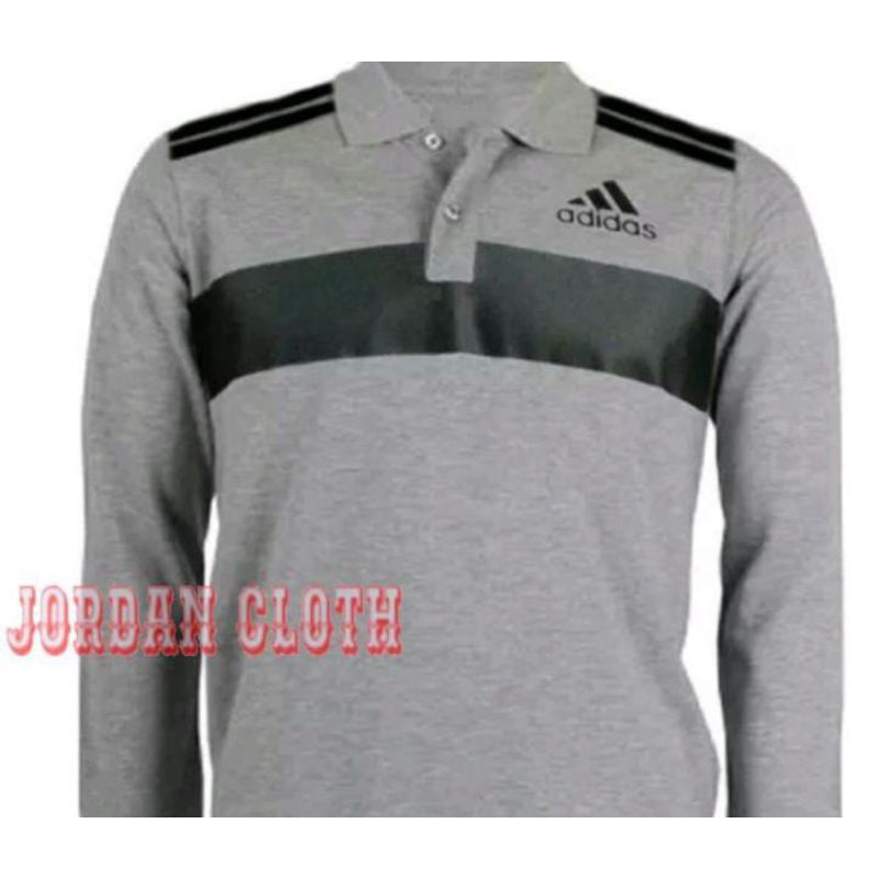 kaos polo Kerah T-shirt lengan panjang Adidas
