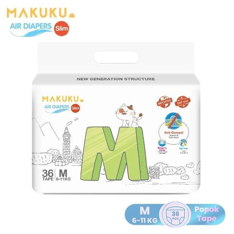 Makuku Air Diapers Tape S 38 , M 36 , L34/pampers bayi