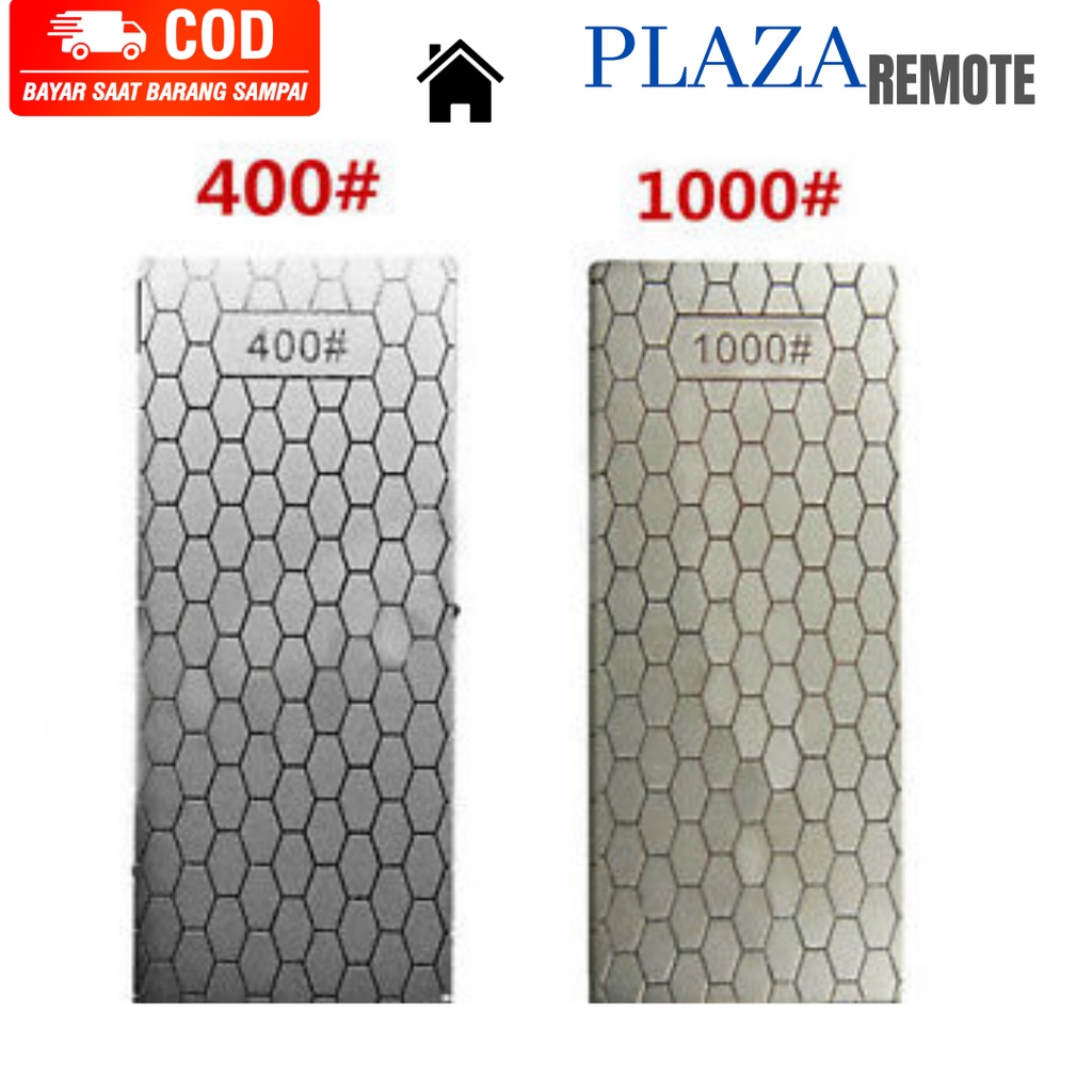 BATU PENGASAH PISAU DIAMOND SHARPENING PLATE GRID 400 # 600 # 1000 # 1200 #