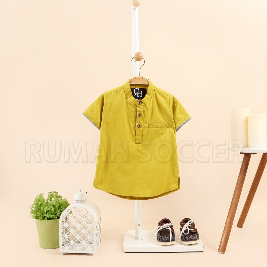 Baju Koko Anak ZIDANE Lengan Pendek Bahan Katun Popline Adem