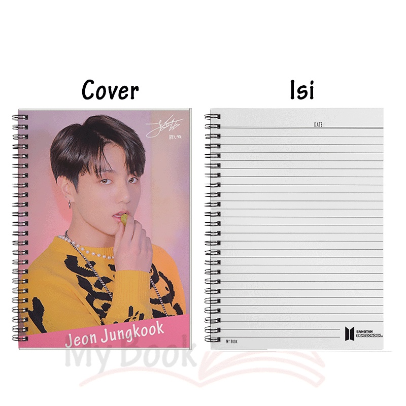Ruled Notebook Diary Agenda Buku Catatan Bergaris A5 Kpop BTS 50 Lembar B07-Jungkook