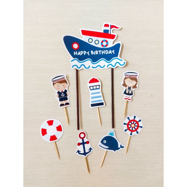 TOPPER KUE SAILOR PELAUT / CAKE TOPPER SAILOR / TOPPER SAILOR PELAUT