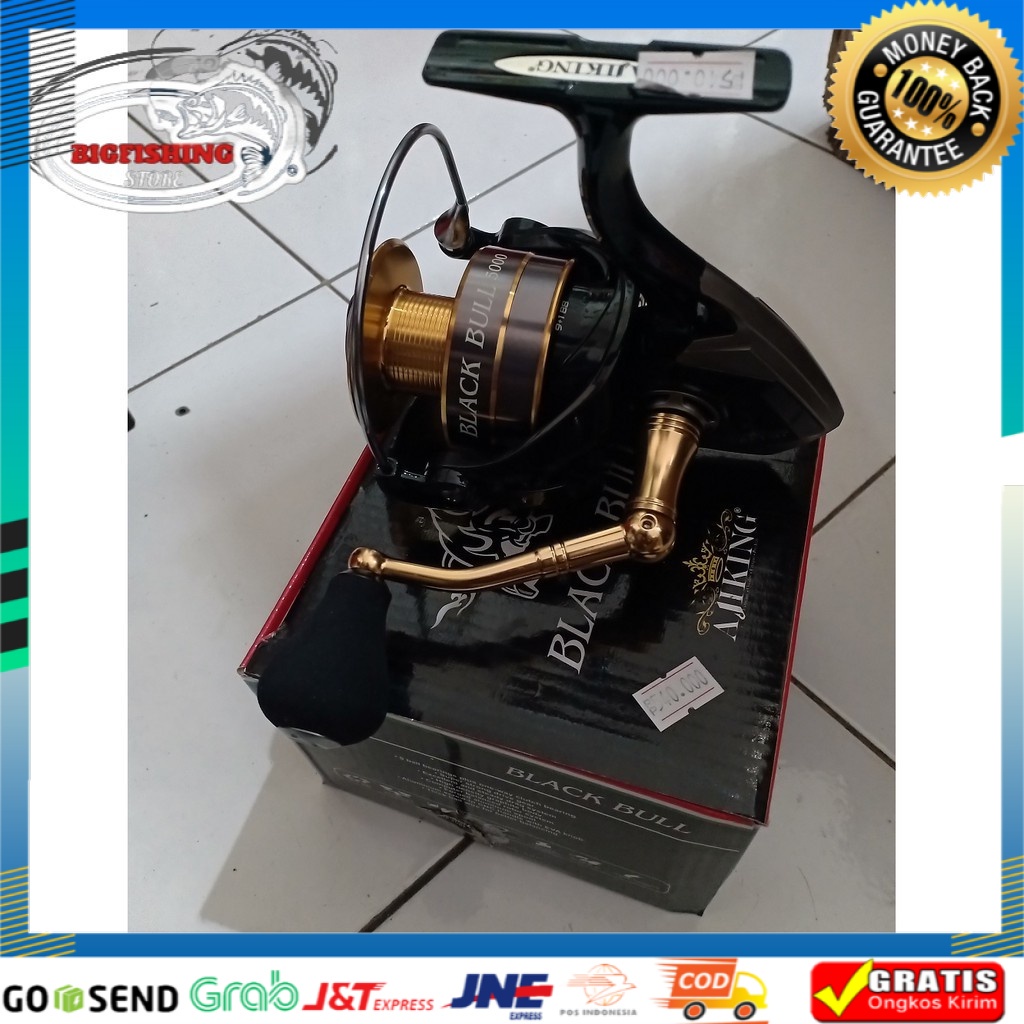 Reel Spinning Ajiking Black Bull 4000 Power Handle TERBAIK