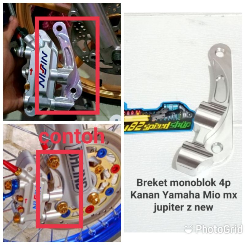 Breket Bracket Monoblok 4p 4 Piston Mio new Jupz new mix disc 220 mm