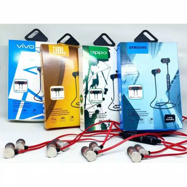 Headset Handsfree Earphone Bluetooth Kabel Brand Bass