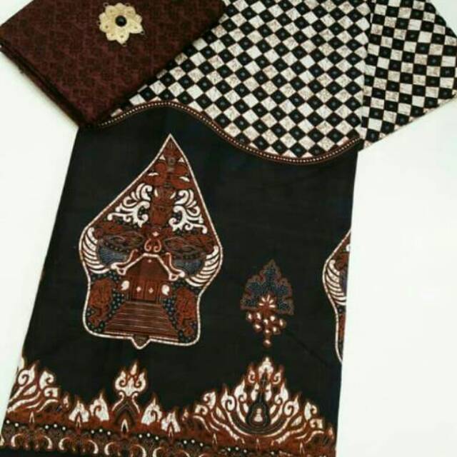SBY KAIN BATIK MOTIF WAYANG COKLAT EMBOS BATIK ASLI PEKALONGAN / BATIK ORI PEKALONGAN