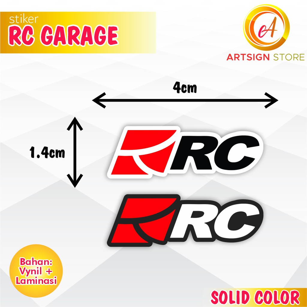 Stiker RC Garage / Stiker Visor RC Garage / Stiker Helm RC Garage / Stiker  RC Moto Garage / Sticker