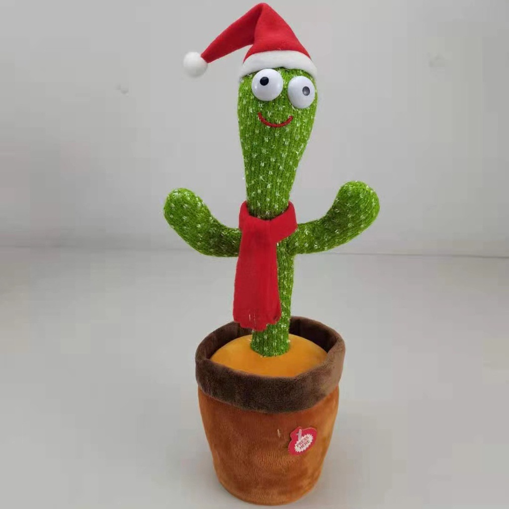 (Homyl2) Plush Stuffed Toys Dancing Cactus Shape Can Move / Rotate / Dance For Home Decoration