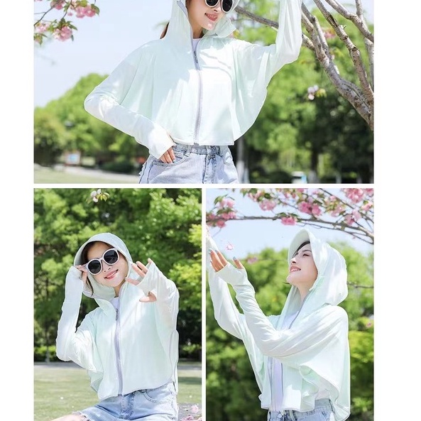 Anti UV Wanita Jacket Anti Matahari Parasut Outdoor 2299 (L/XL)-5