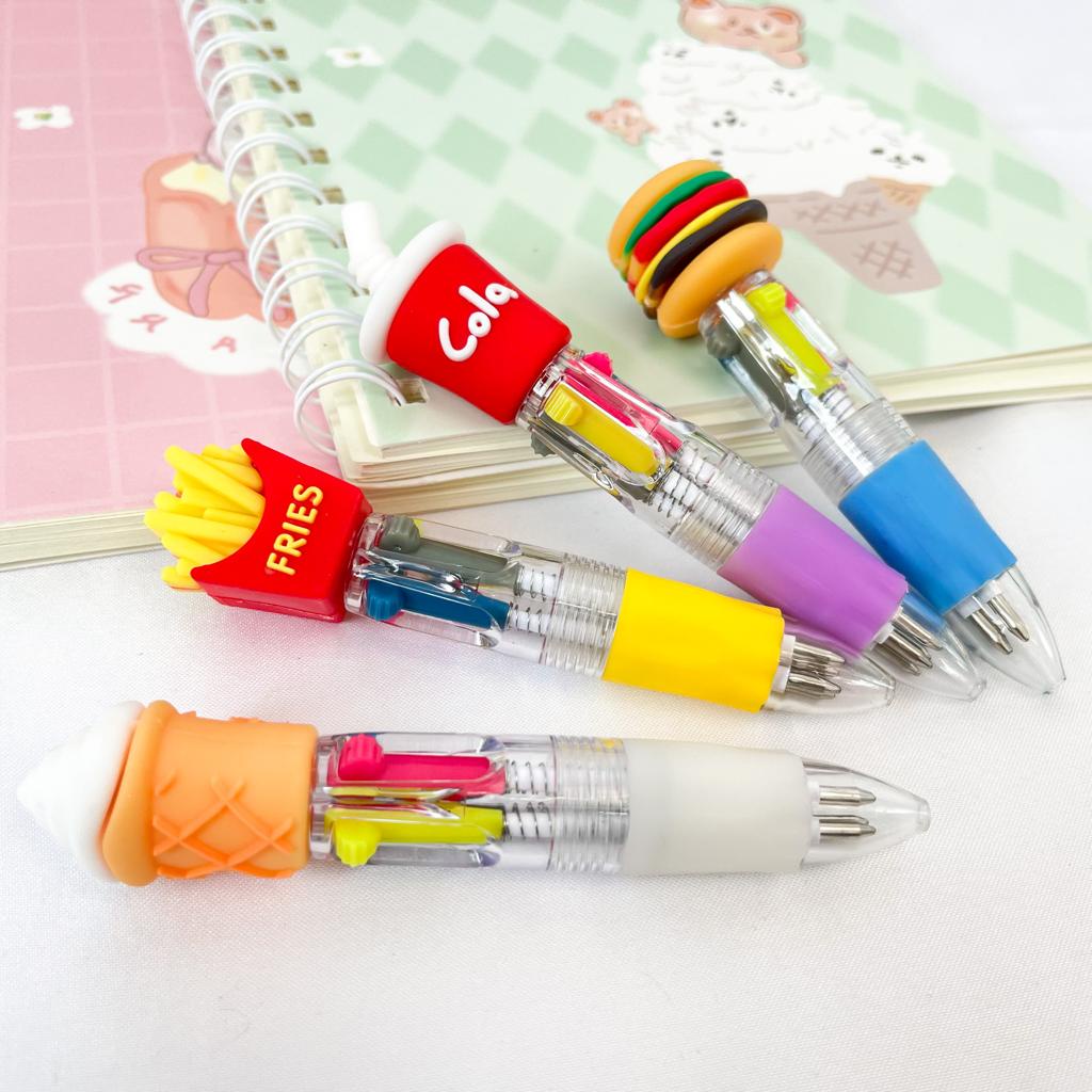 

Pulpen 4 Warna Burger Cola Fast Food Pena pen Ballpoint 4 Warna Burger Kentang Cola Ice Cream Alat Tulis Sekolah
