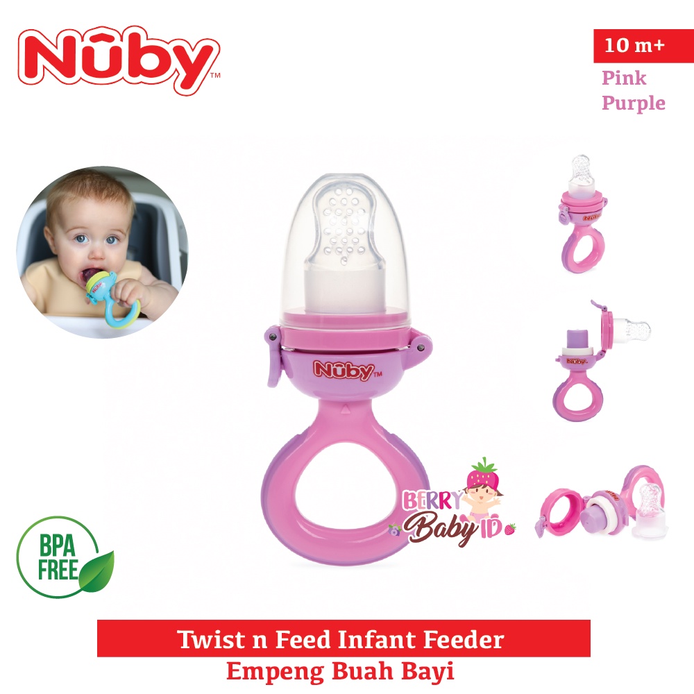 Nuby Twist n Feed Infant Feeder Fruit Feeder Empeng Buah Bayi BPA Free Berry Mart