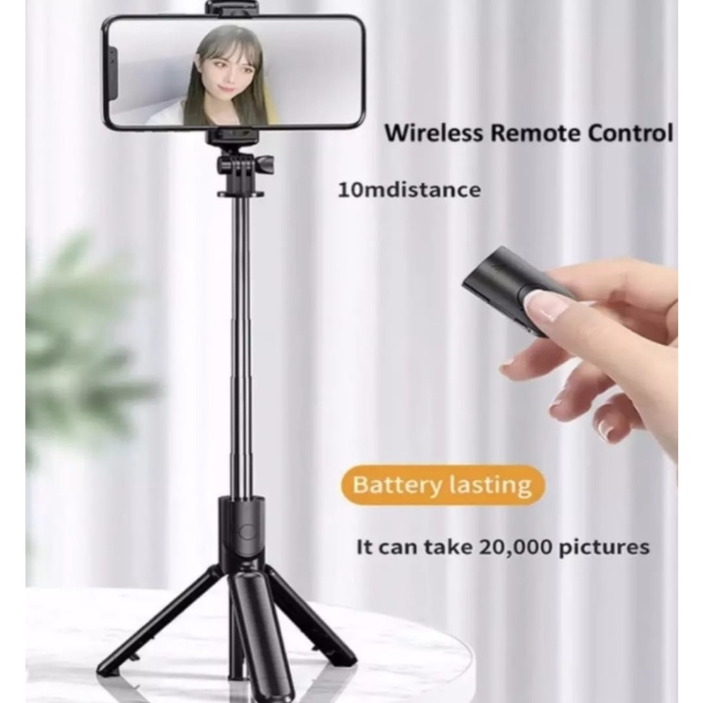 TRIPOD TONGSIS 3 IN 1 S03 SELFIE STICK INTEGRATED TRIPOD/ TONGSIS/ REMOTE BLUETOOTH/LIVE STREAM SELFIE STICK-TRIPOD HP&amp;CAMERA