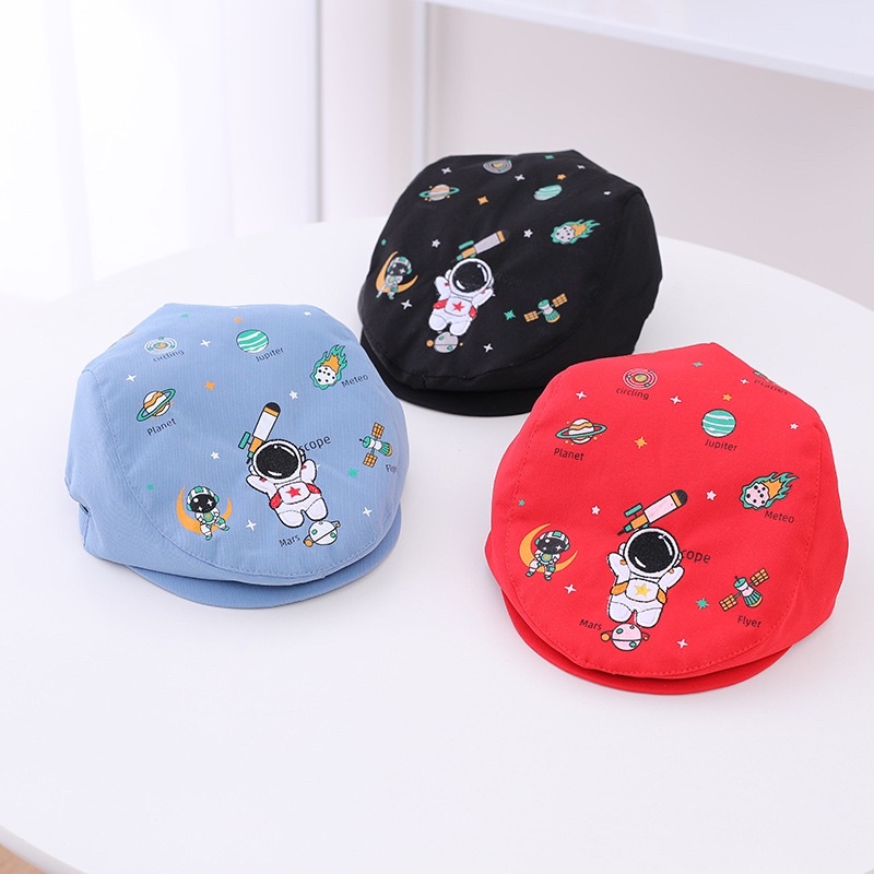 1 2 3 tahun Topi Beret Import Anak Balita Model Space Planet